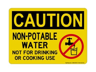 Non-Potable Not For Drinking Or Cooking Use (No Water Symbol), OSHA Caution Sign (Part#: CAU1264)