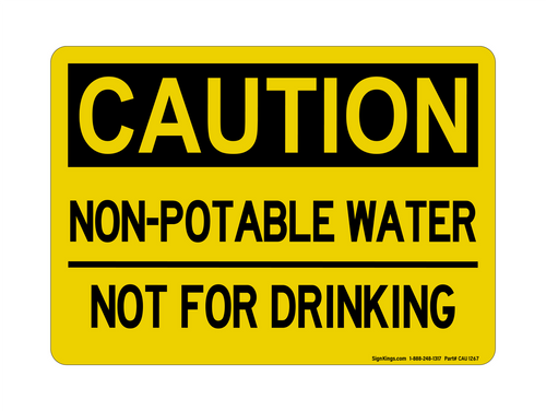 NO REFn-Potable Water NO REFt For Drinking, Caution Sign