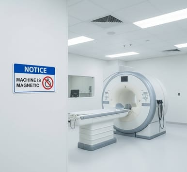 Machine Is Magnetic with No Jewelry Symbol , Notice Sign, CUSTOM Notice Sign (Part#: CUSTNOT)