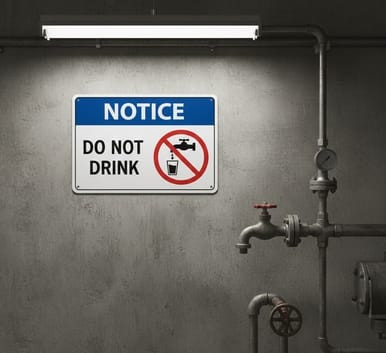 Do Not Drink with No Water Symbol, Notice Sign, CUSTOM Notice Sign (Part#: CUSTNOT)