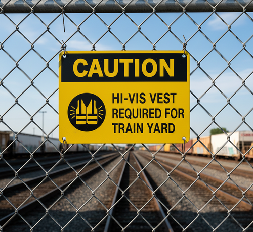 Hi-Vis Vest Required For Entry, Caution Sign