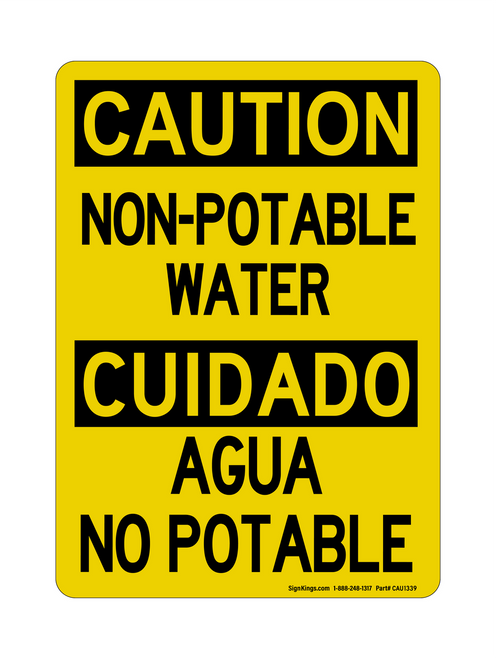 Non-Potable Water English/Spanish, Caution Sign