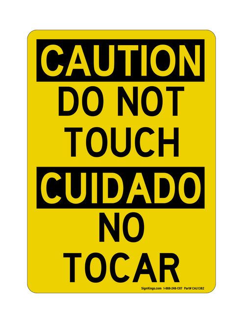 Do Not Touch English/Spanish, Caution Sign