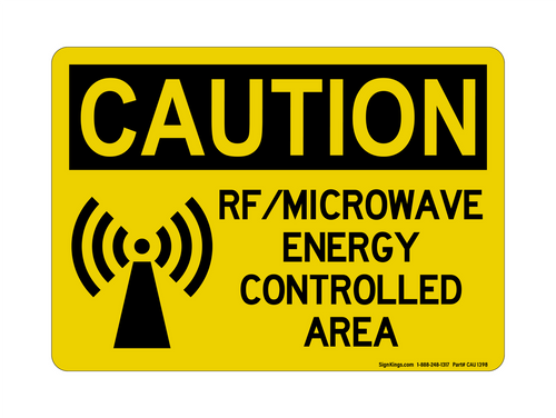 RF/Microwave Energy Controlled Area (Sensor Symbol), Caution Symbol