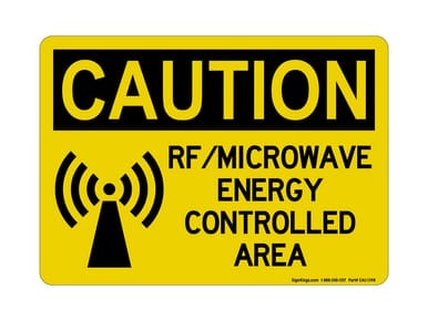 RF/Microwave Energy Controlled Area (Sensor Symbol), OSHA Caution Sign (Part#: CAU1398)