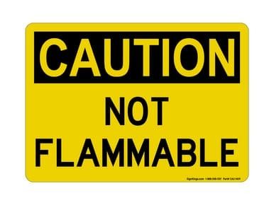 Not Flammable, OSHA Caution Sign (Part#: CAU1409)