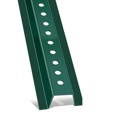 Green Baked Enamel U-Channel Sign Posts (Heavy Duty Municipal Grade)
