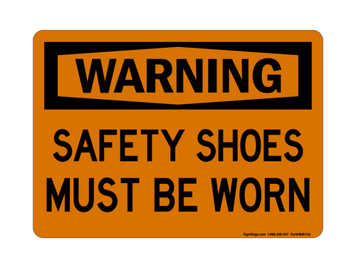 Safety Shoes Must Be Worn, Warning Sign