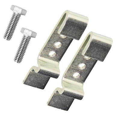 A photo of a pair of metal Fence Brackets