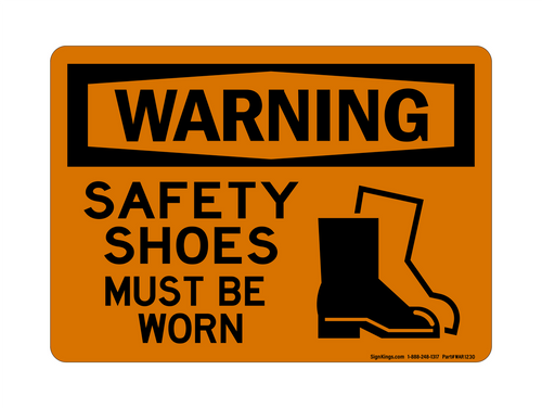 Safety Shoes Must Be Worn (PPE Symbol 2), Warning Sign
