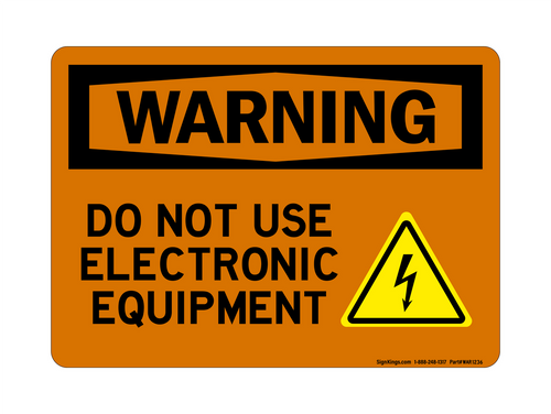 Do Not Use Electrical Equipment (Electric Warning Symbol), Warning Symbol