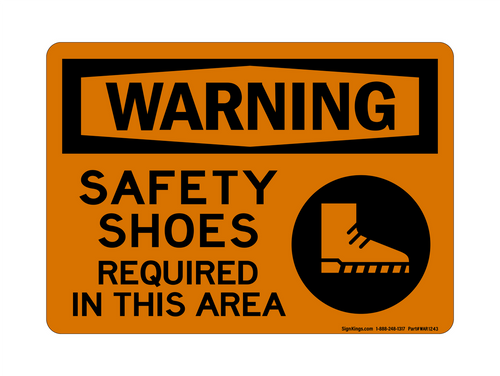 Safety Shoes Required In This Area (PPE Symbol 2), Warning Sign