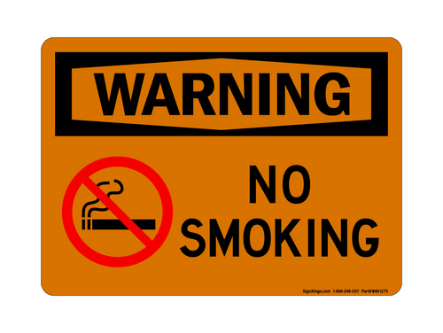 No Smoking (Left No Smoking Symbol),  Warning Sign
