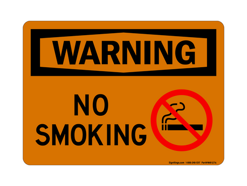 No Smoking (Right No Smoking Symbol), Warning Sign