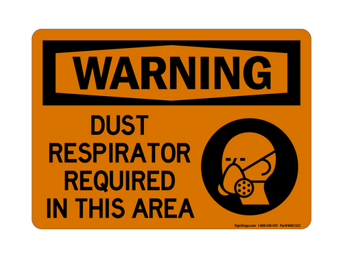 Dust Respirators Required In This Area (PPE Symbol), Warning Sign