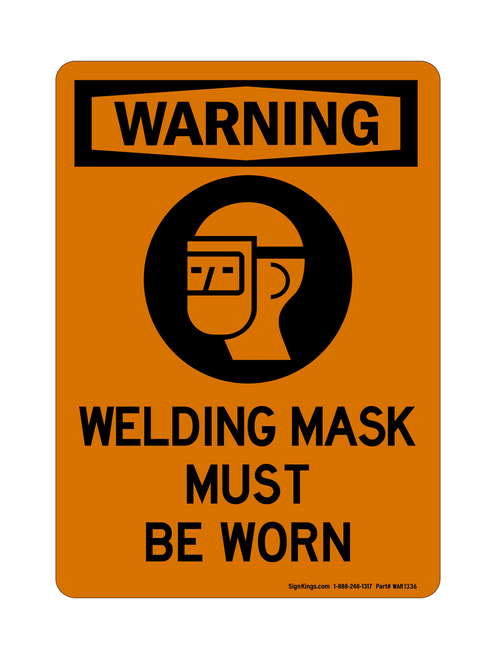 Welding Mask Must Be Worn (PPE Symbol), Warning Sign