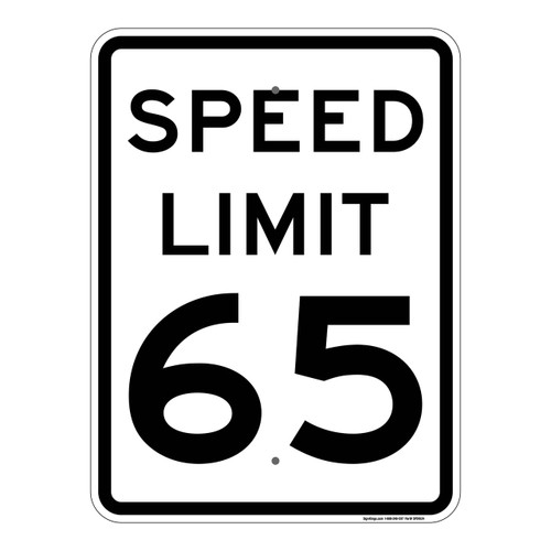 65 MPH Speed Limit Signs, MUTCD Compliant Traffic Control Signs , Reflective signs,   10"x14" to 24"x30" Part# - SPD1024
