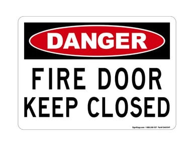 Fire Door Keep Closed, OSHA Danger Sign (Part#: DAN1049)