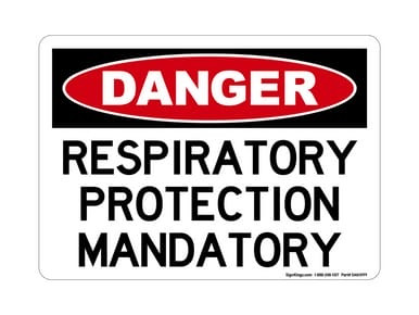 Respiratory Protection Mandatory, OSHA Danger Sign (Part#: DAN1099)