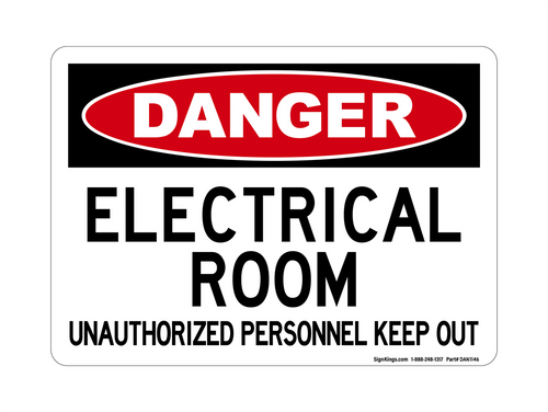 Electrical Room Unauthorized Personnel Keep Out, Danger Sign