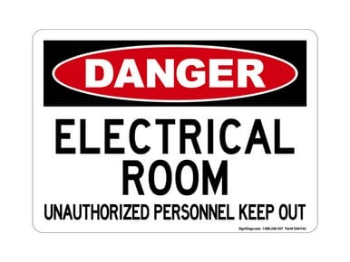 Electrical Room Unauthorized Personnel Keep Out, OSHA Danger Sign (Part#: DAN1146)