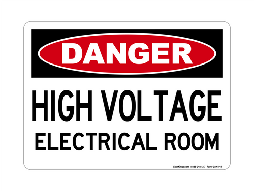High Voltage Electrical Room, Danger Sign