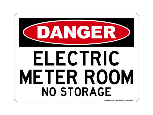 Electric Meter Room No Storage, Danger Sign