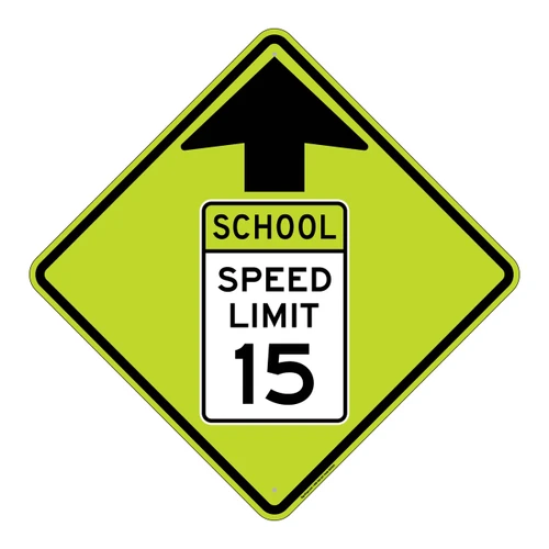 15 mph school speed limit sign (part#: sch1031)