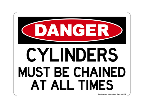 Cylinders Must Be Chained At All Times, Danger Sign