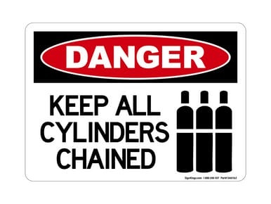 Keep All Cylinders Chained (Tanks Symbol), OSHA Danger Sign, OSHA Danger Sign (Part#: DAN1162)