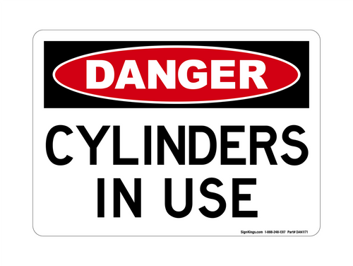 Cylinders In Use, Danger Sign