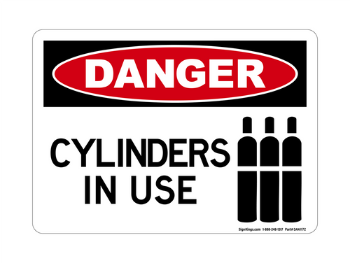 Cylinders In Use (Tanks Symbol), Danger Sign