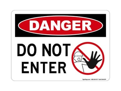 Do Not Enter (Worker Stop Symbol), OSHA Danger Sign (Part#: DAN1209)