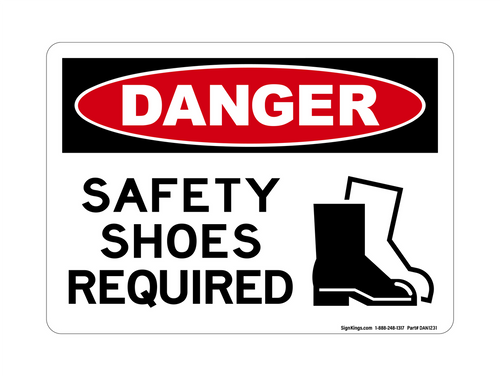 Safety Shoes Required (PPE Symbol), Danger Sign