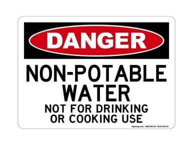 Non-Potable Water Not For Drinking Or Cooking Use, OSHA Danger Sign (Part#: DAN1251)