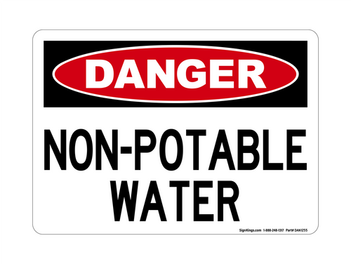 Non-Potable Water, Danger Sign