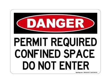 Permit Required Confined Space Do Not Enter, OSHA Danger Sign (Part#: DAN1303)