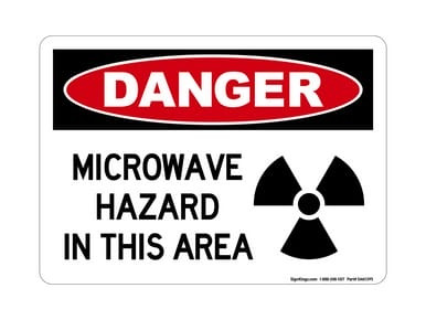 Microwave Hazard In This Area (Radiation Symbol), OSHA Danger Sign
