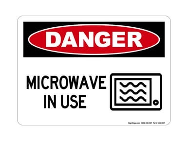 Microwave In Use (Microwave Symbol), OSHA Danger Sign