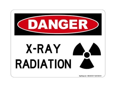 X-Ray Radiation (Radiation Symbol), OSHA Danger Sign