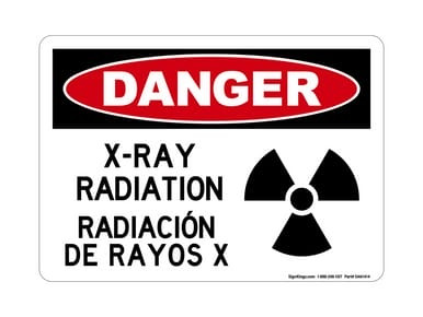 X-Ray Radiation (Radiation Symbol) English/Spanish, OSHA Danger Sign