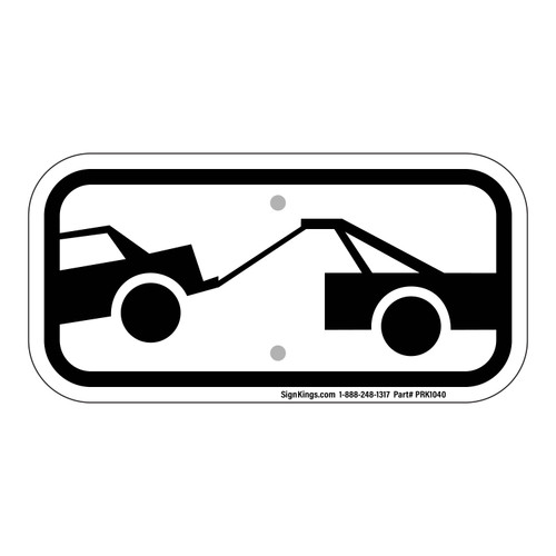 Tow-Away Zone (Black Symbol), Parking Sign