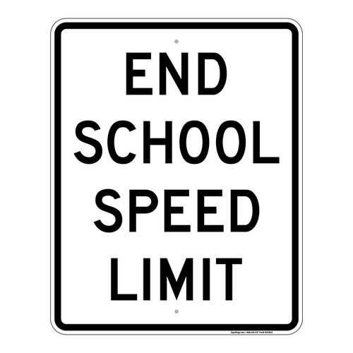 End School Speed Limit, School Sign
