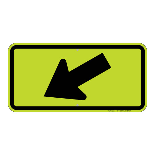 Left Downward-Pointing Arrow, School Sign