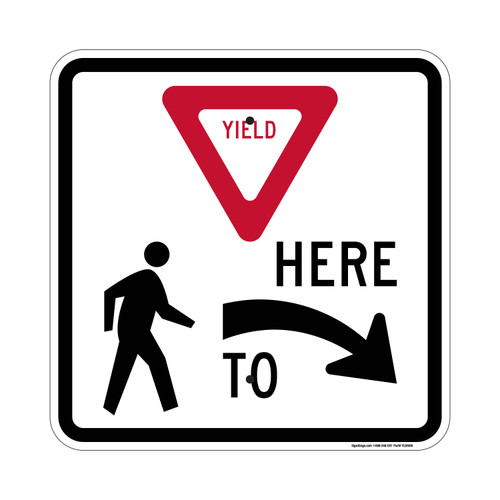 Yield Here to Pedestrian Symbol (Right Arrow), Yield Sign