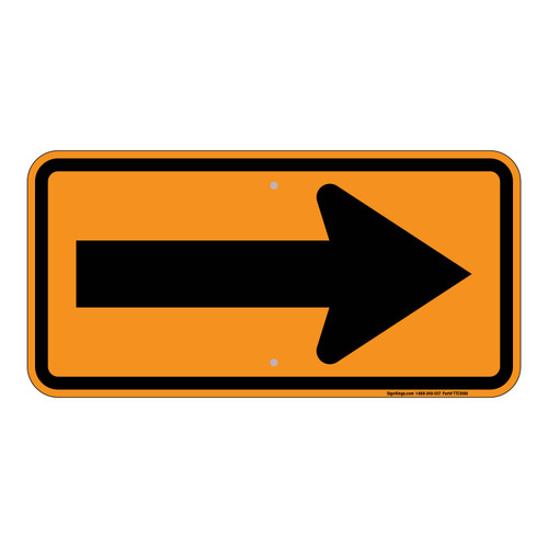 Right Arrow Detour, Temporary Traffic Control Sign
