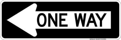 One Way In Left Arrow, Traffic Flow Sign