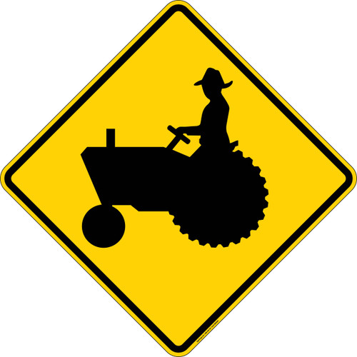 Farm Vehicle (Farmer Tractor Symbol), Warning Sign