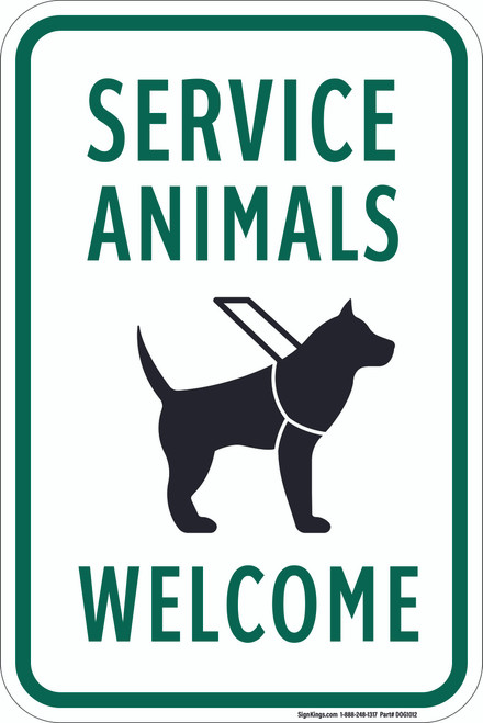 Service Animals Welcome, Property Sign