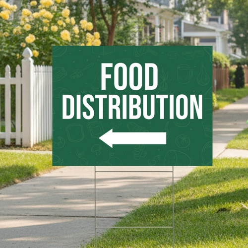 Food Distribution (Arrow) - Yard Sign Example